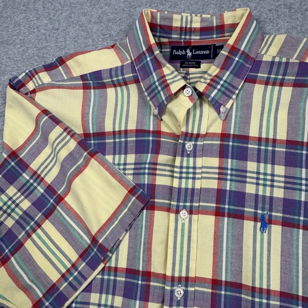 Ralph Lauren Blaire Shirt Mens XL‎ Madras Plaid Button Down Pony Logo Colorful